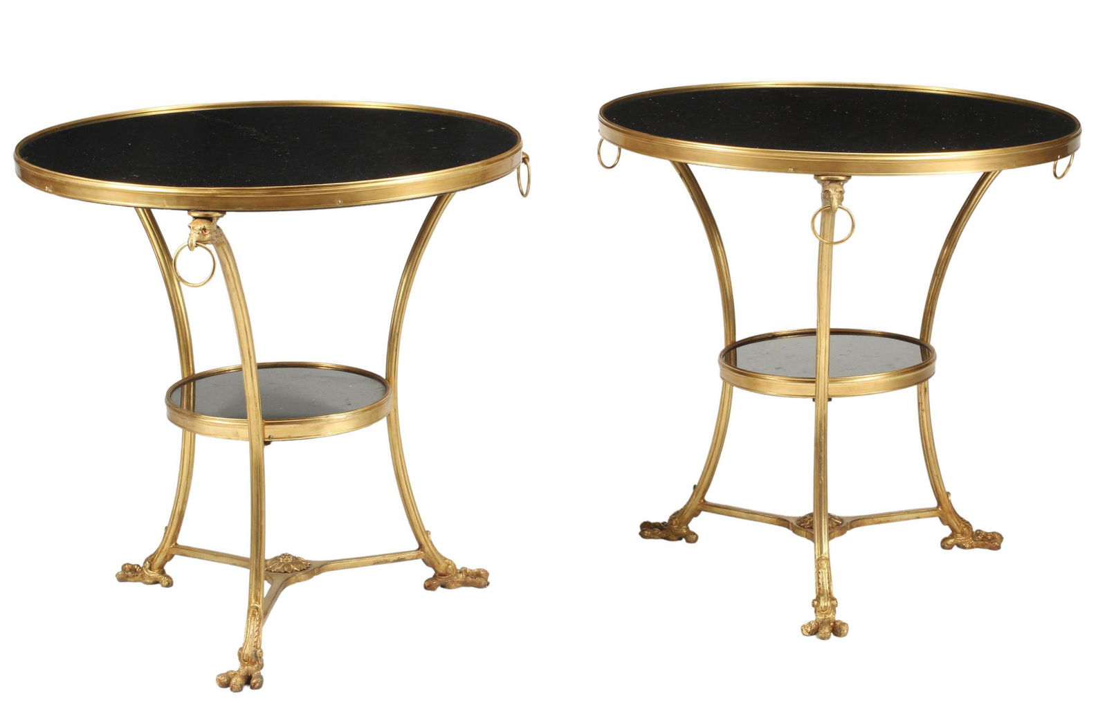 (2) NEOCLASSICAL STYLE BLACK GRANITE GUERIDONS (1 of 4)