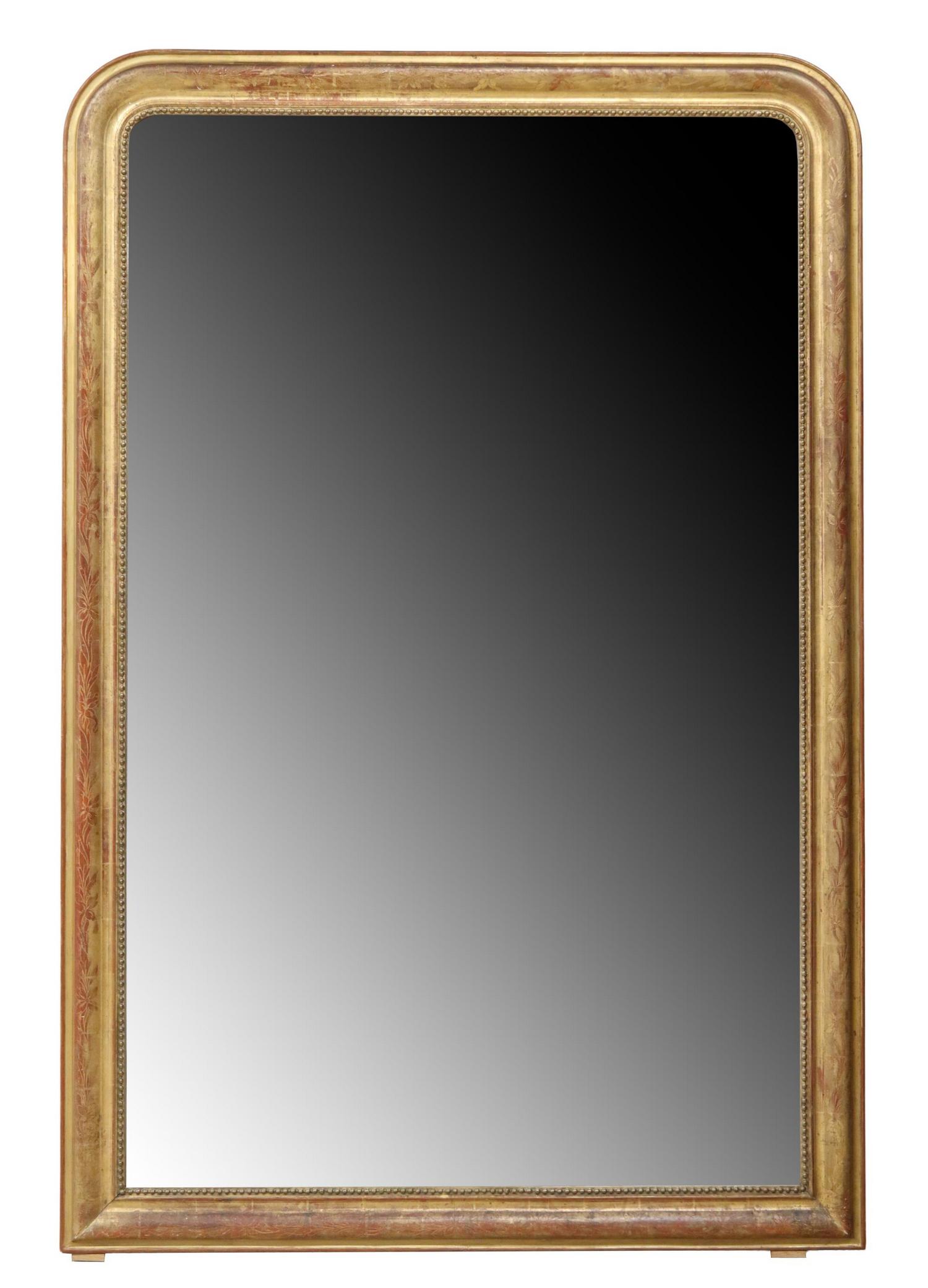 FRENCH LOUIS PHILIPPE PERIOD GILTWOOD WALL MIRROR (1 of 3)