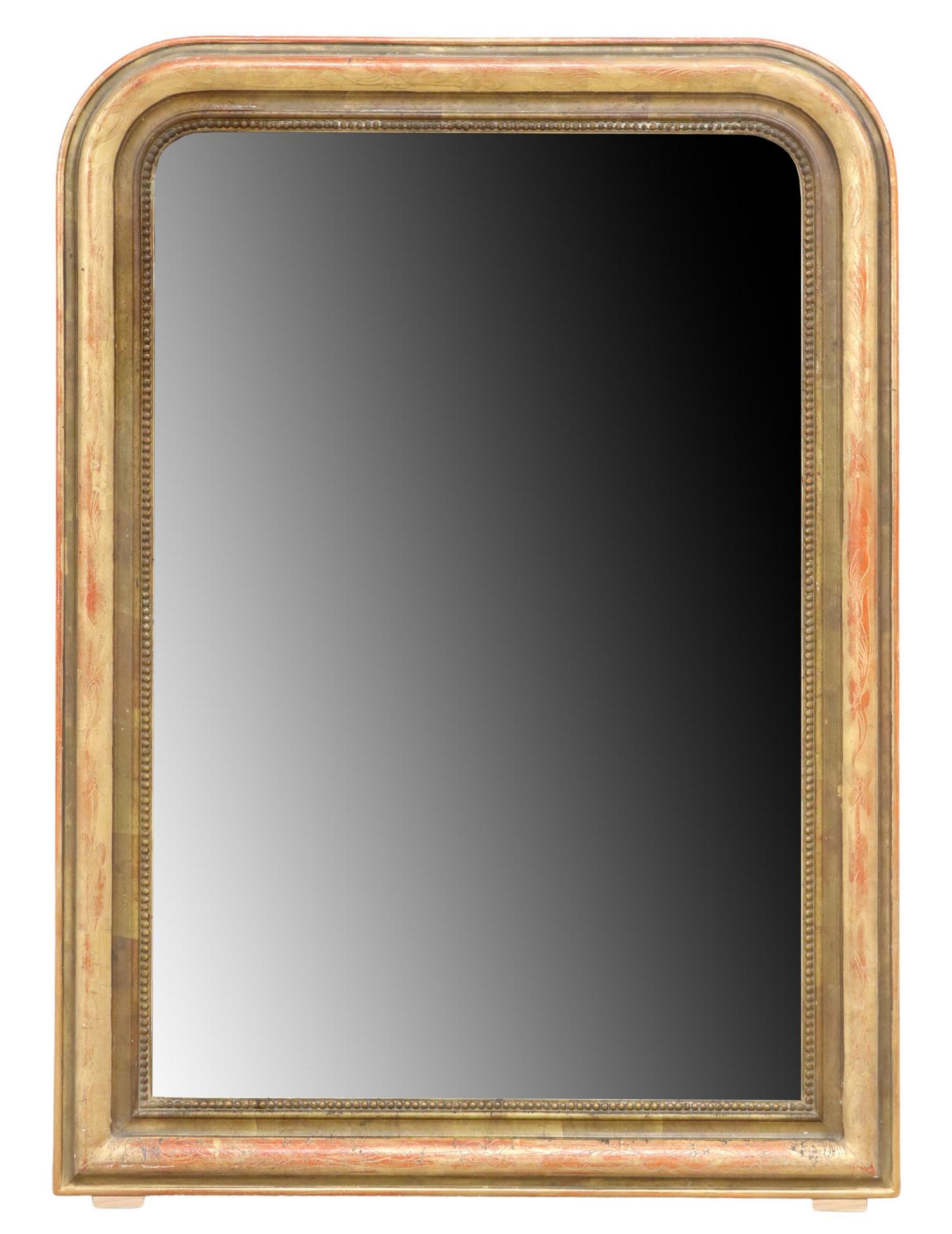 FRENCH LOUIS PHILIPPE PERIOD GILTWOOD WALL MIRROR (1 of 3)