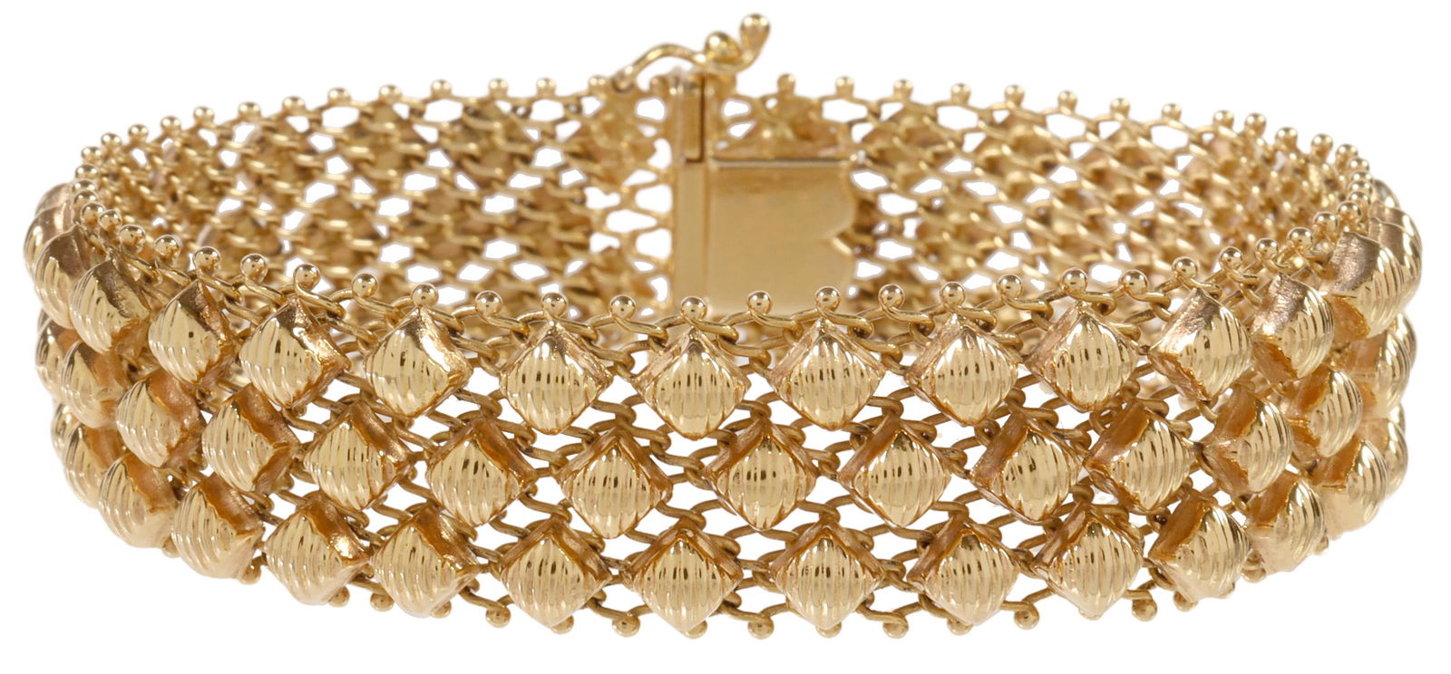 ESTATE 18KT YELLOW GOLD MESH BRACELET (1 of 4)