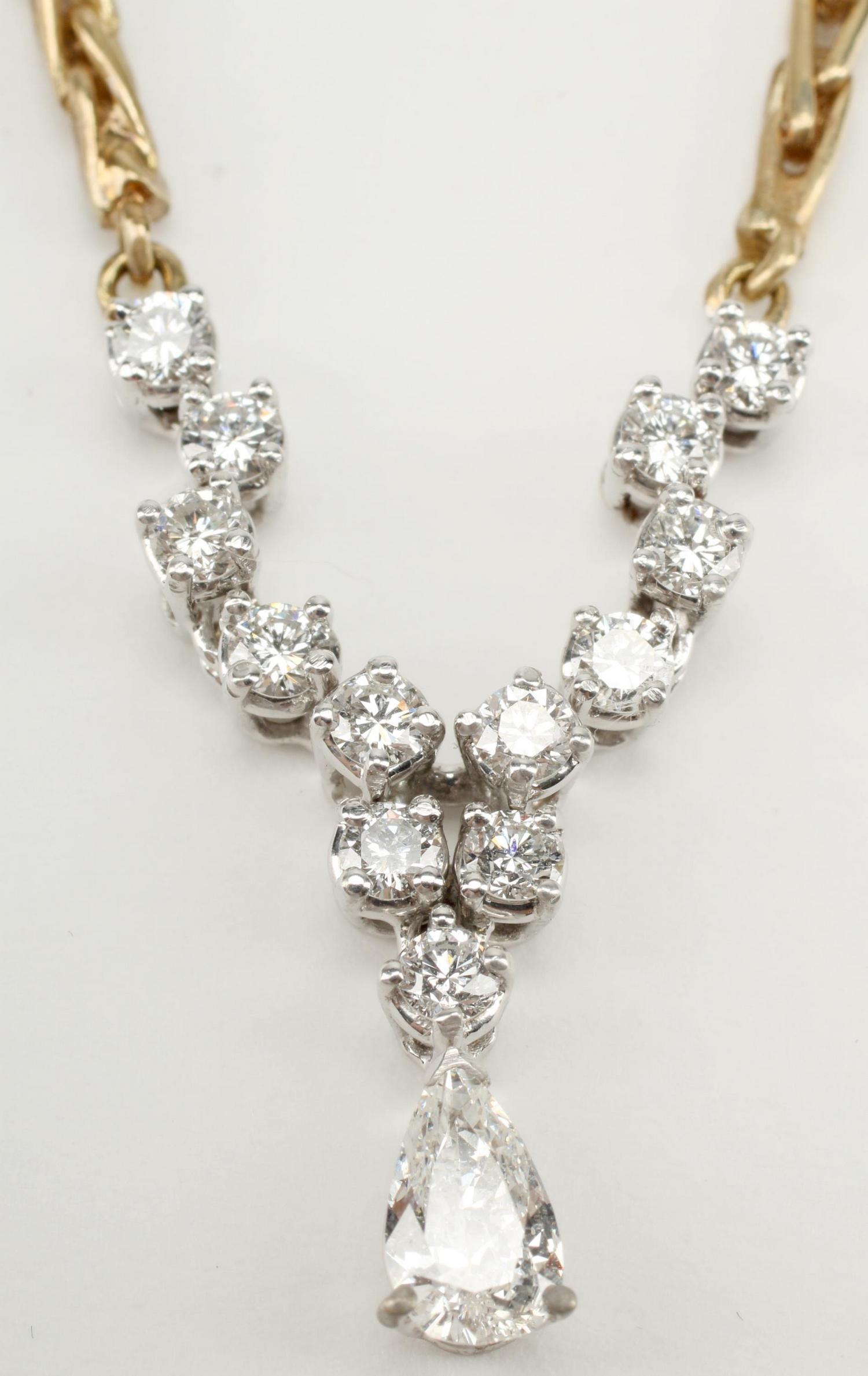 ESTATE 18KT GOLD & 1.39CTTW DIAMOND NECKLACE (1 of 4)