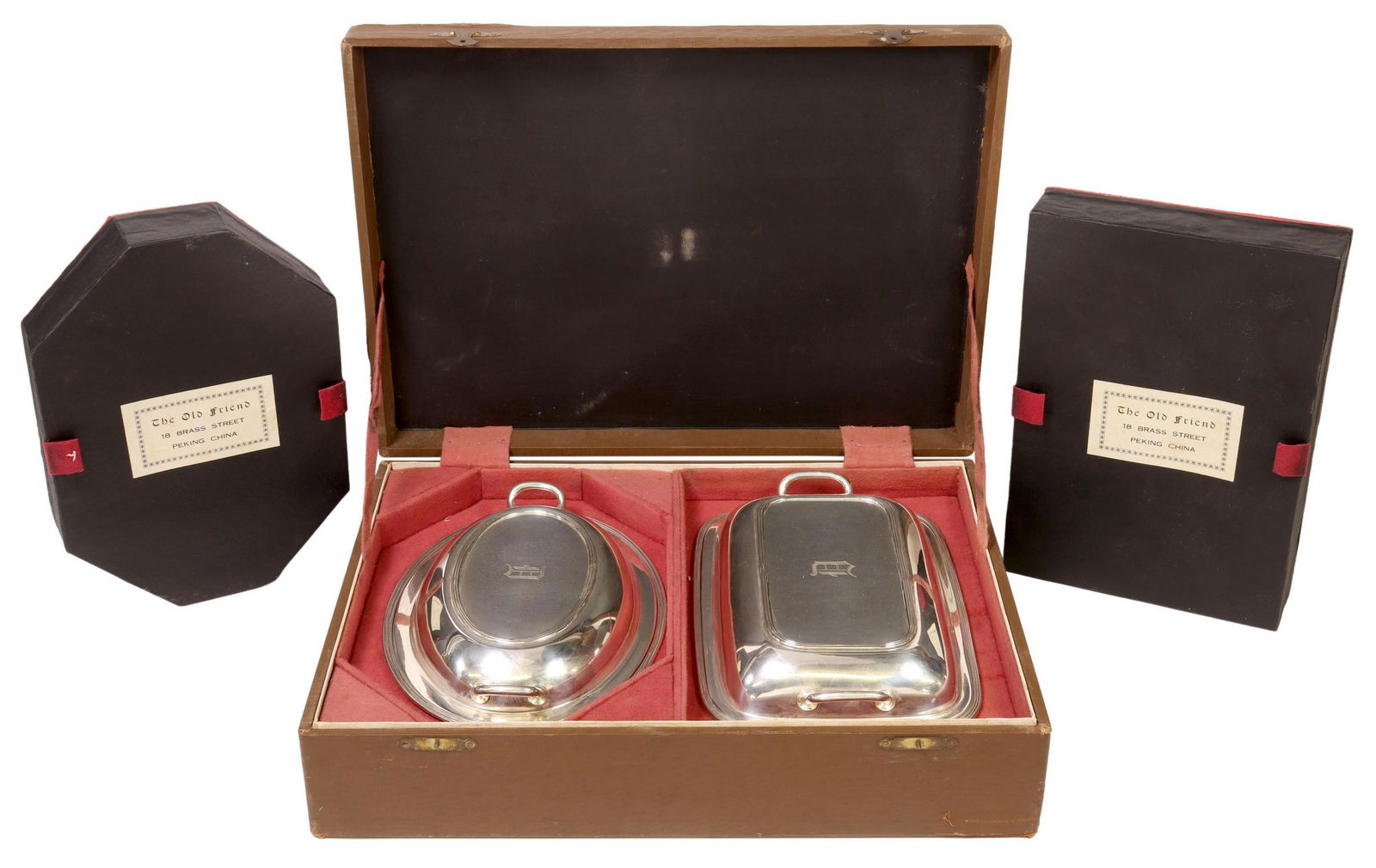 (2) CHINESE STERLING SILVER LIDDED ENTREE DISHES (1 of 8)