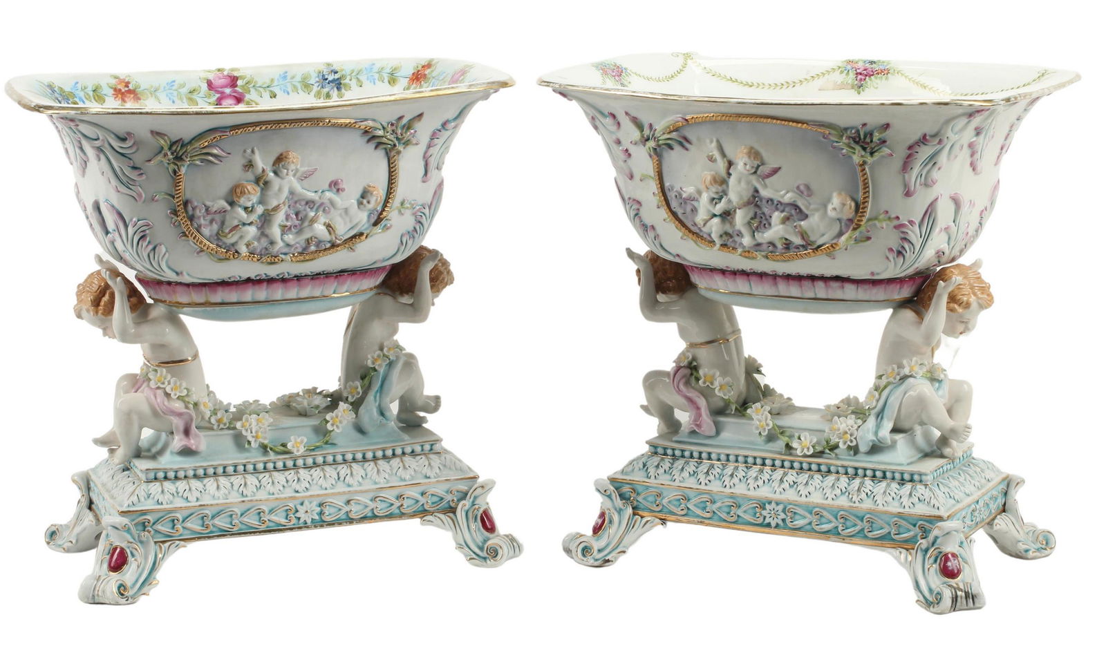 (2) RICHARD KLEMM DRESDEN PORCELAIN COMPOTES (1 of 4)