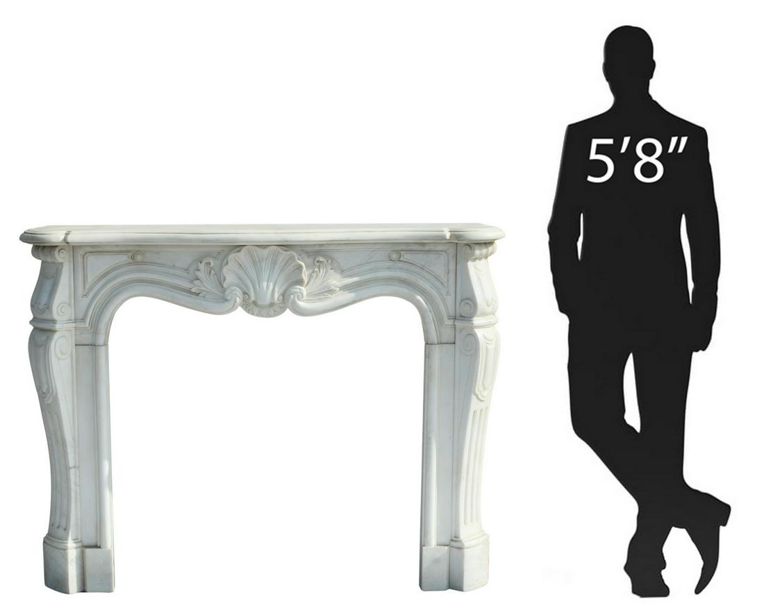 SHELL & FOLIATE CARRARA MARBLE FIREPLACE SURROUND (1 of 5)