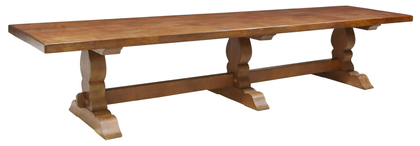 FRENCH OAK MONASTERY OR REFECTORY TABLE, 151"L (1 of 4)