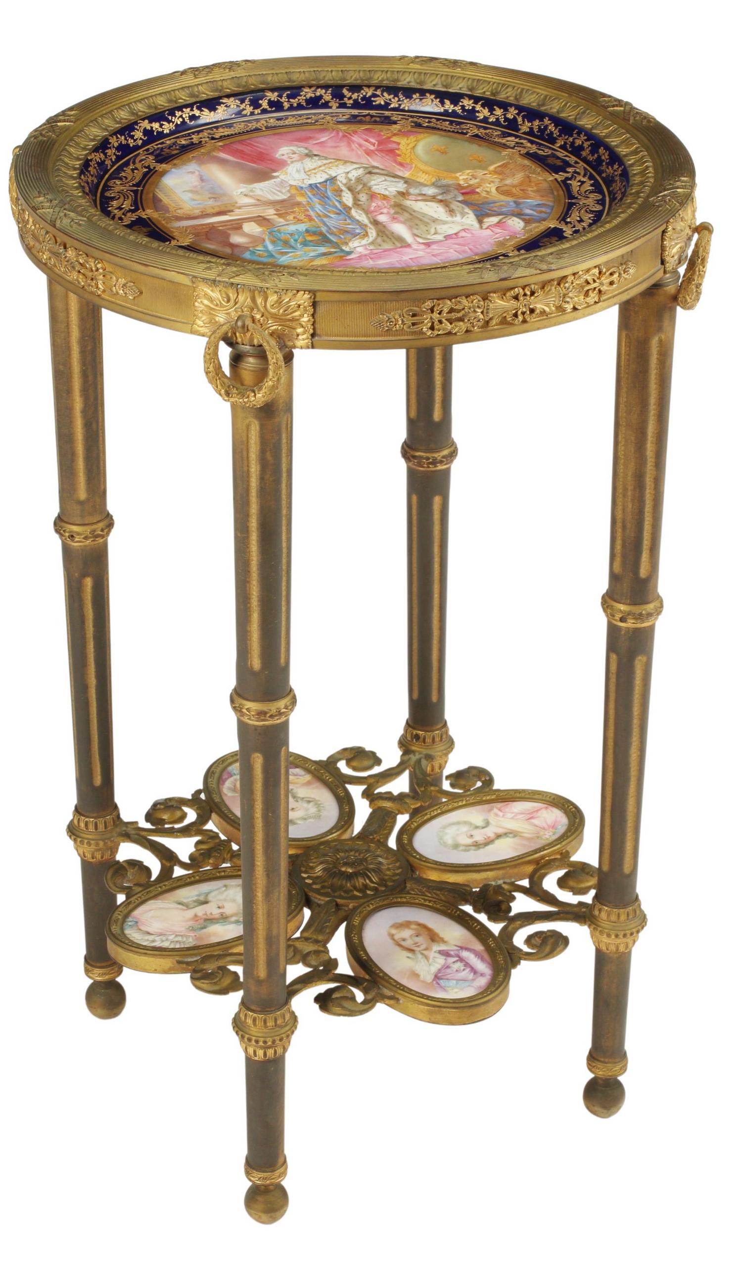 LOUIS XVI STYLE ORMOLU & PORCELAIN SIDE TABLE (1 of 4)