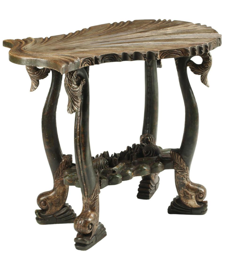 GROTTO STYLE CARVED SHELL-FORM SIDE TABLE (1 of 4)