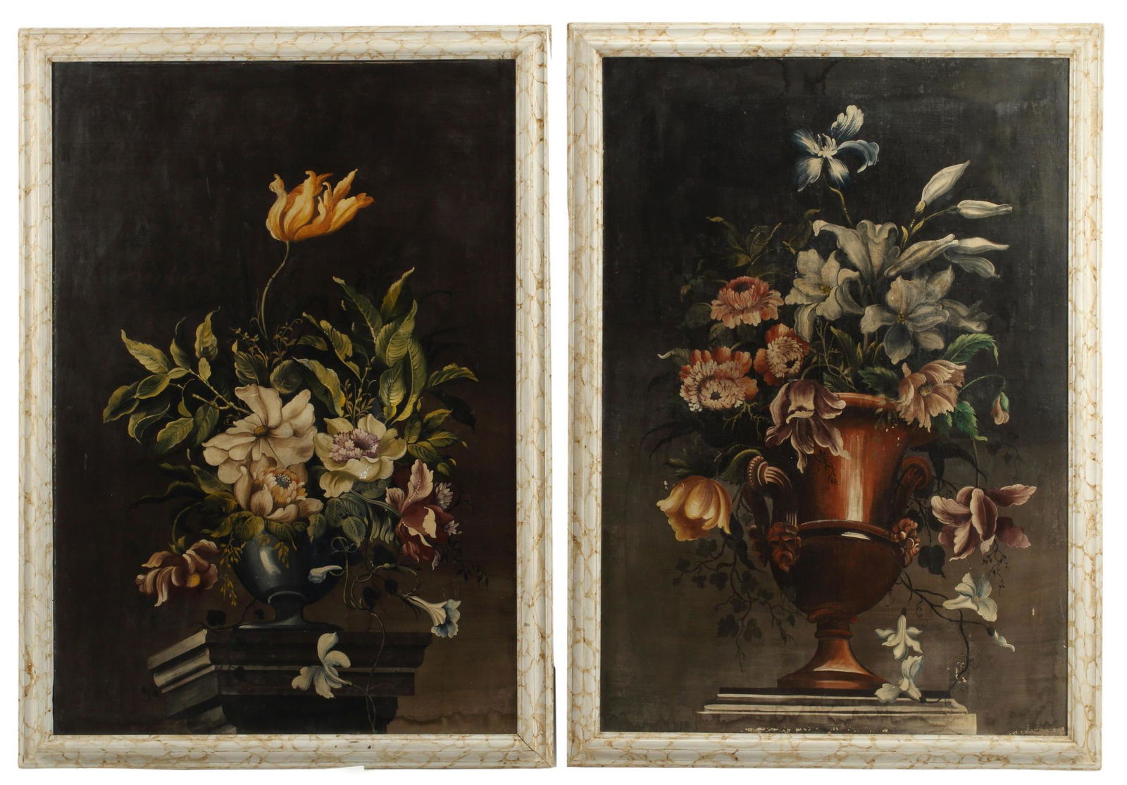 (2) DUTCH STYLE STILL LIFE PAINTINGS FLOWERS (1 of 5)