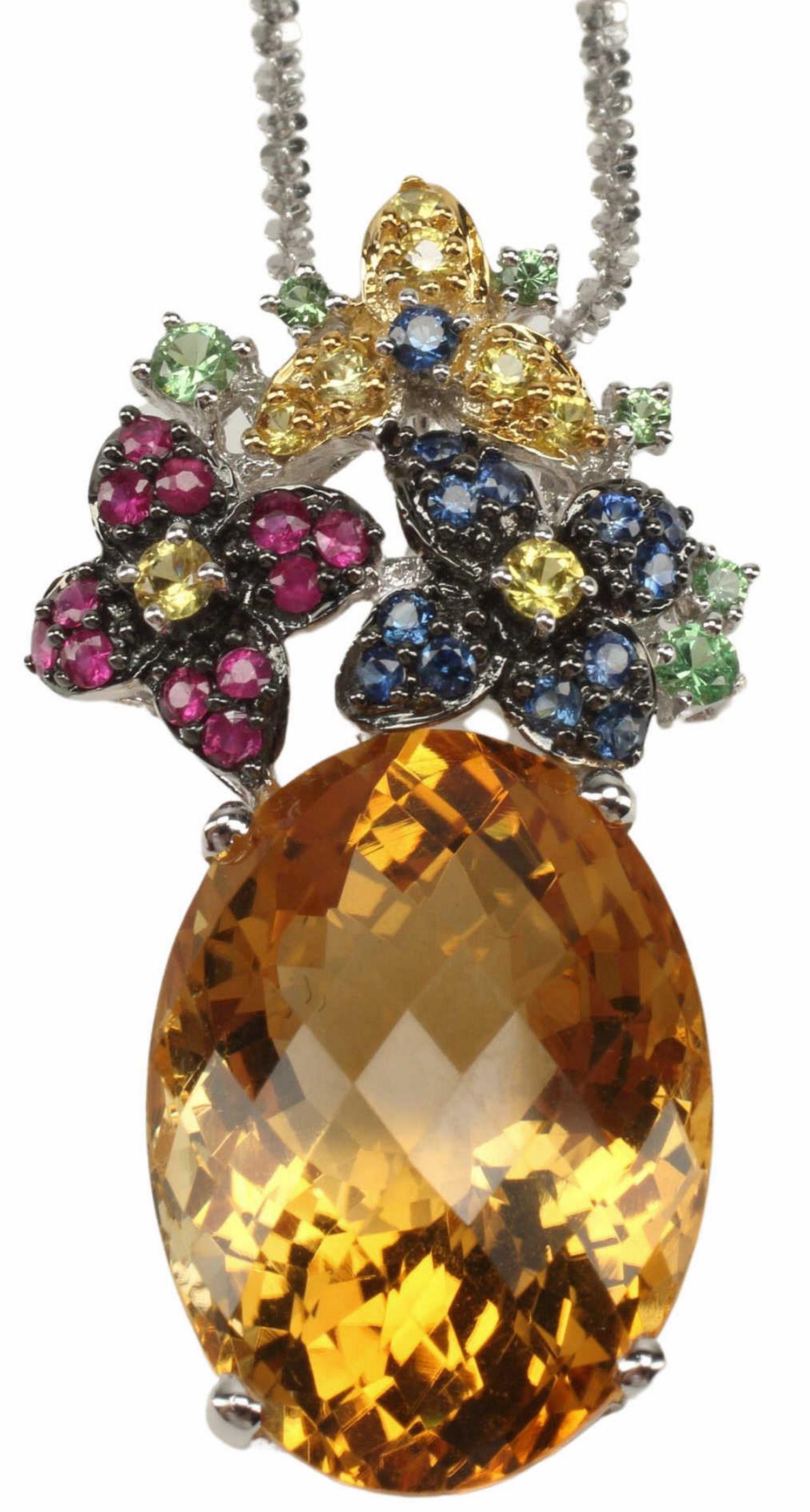ESTATE 14KT SAPPHIRE & CITRINE PENDANT NECKLACE (1 of 5)