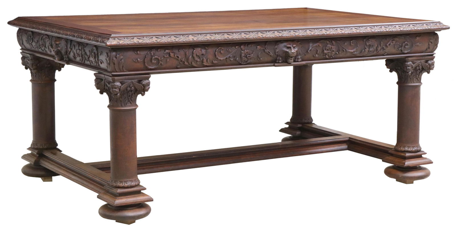 FRENCH RENAISSANCE REVIVAL WALNUT DINING TABLE (1 of 6)