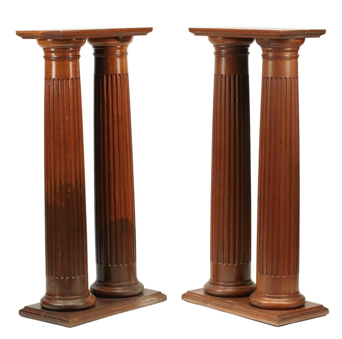 (2) NEOCLASSICAL STYLE DOUBLE COLUMN PEDESTALS (1 of 4)
