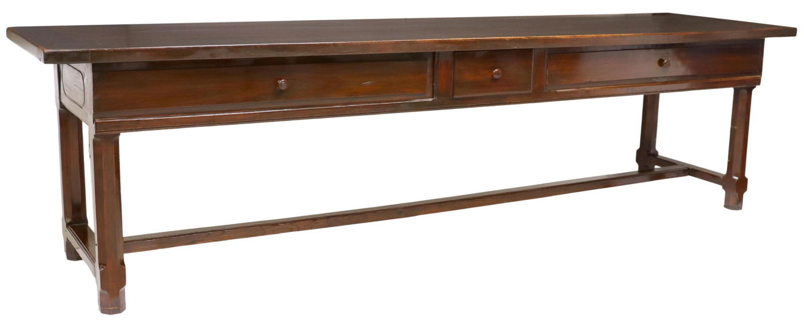 FRENCH PROVINCIAL FARMHOUSE WORK TABLE, 118"L (1 of 5)