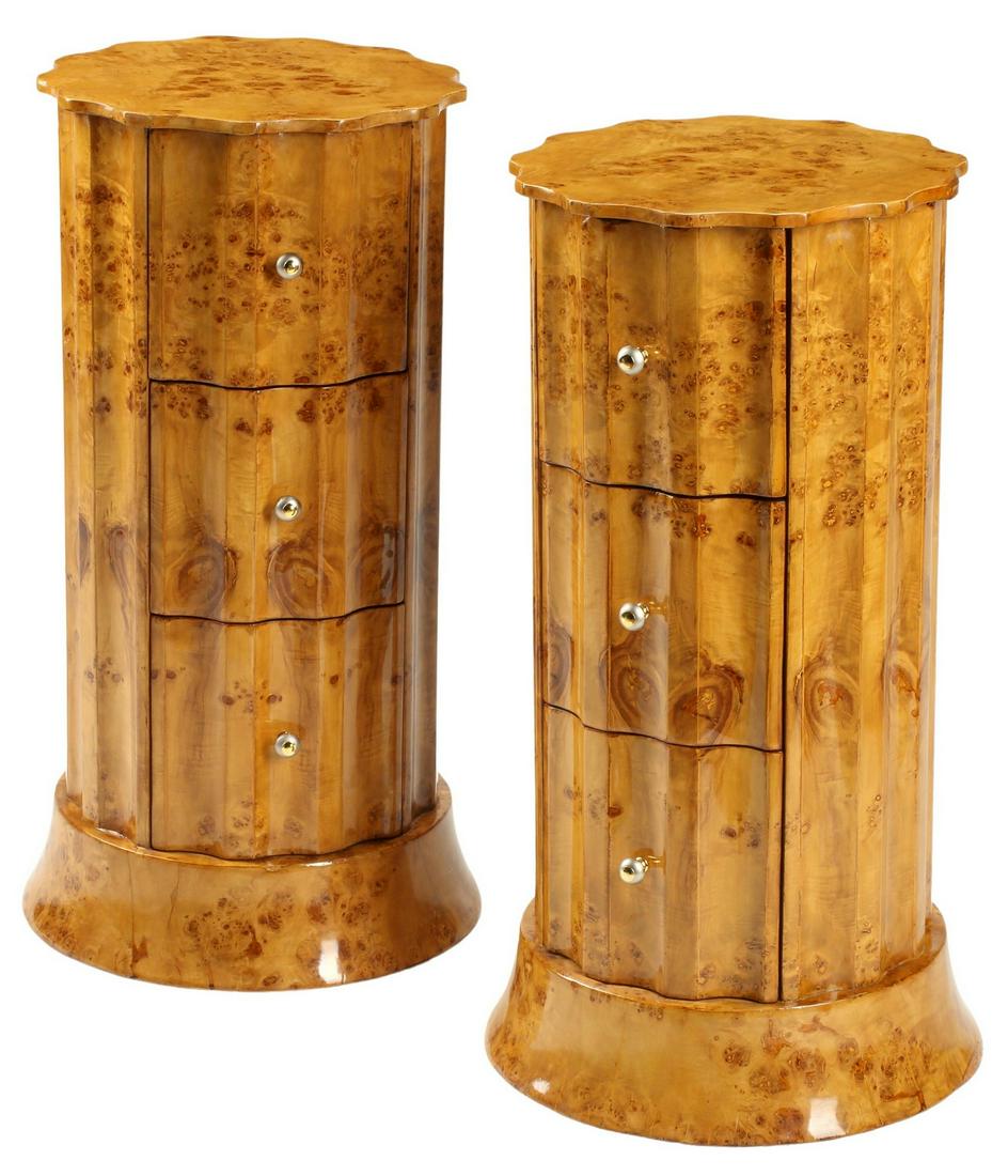 (2) BIEDERMEIER STYLE FLUTED PEDESTAL CABINETS (1 of 3)