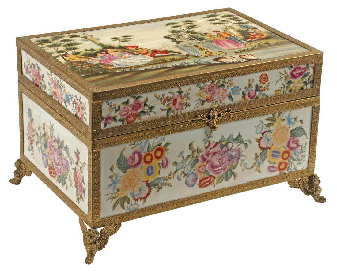 SEVRES STYLE ORMOLU-MOUNTED PORCELAIN TABLE BOX (1 of 5)