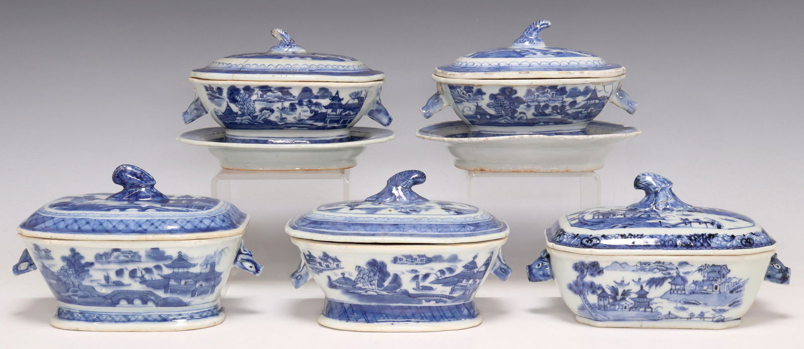 (7) CHINESE EXPORT PORCELAIN CANTON SAUCE TUREENS (1 of 3)