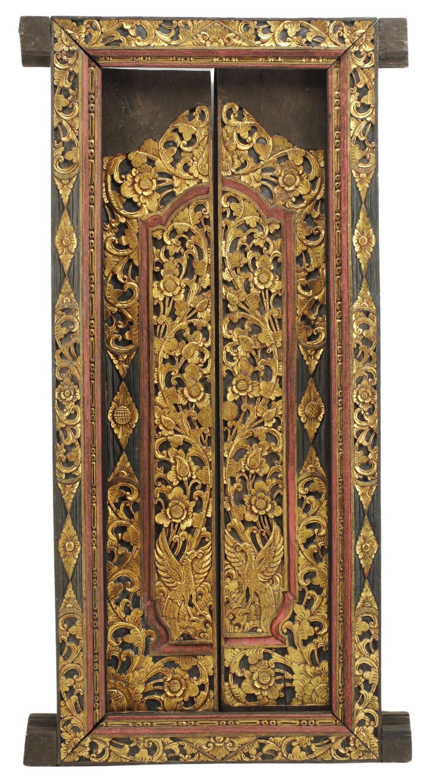 ARCHITECTURAL CHINESE PARCEL GILT DOOR 81" X 41.5" (1 of 4)