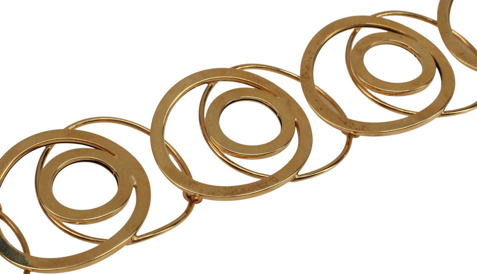 ESTATE ITALIAN 14KT GOLD GEOMETRIC LINK BRACELET (1 of 3)