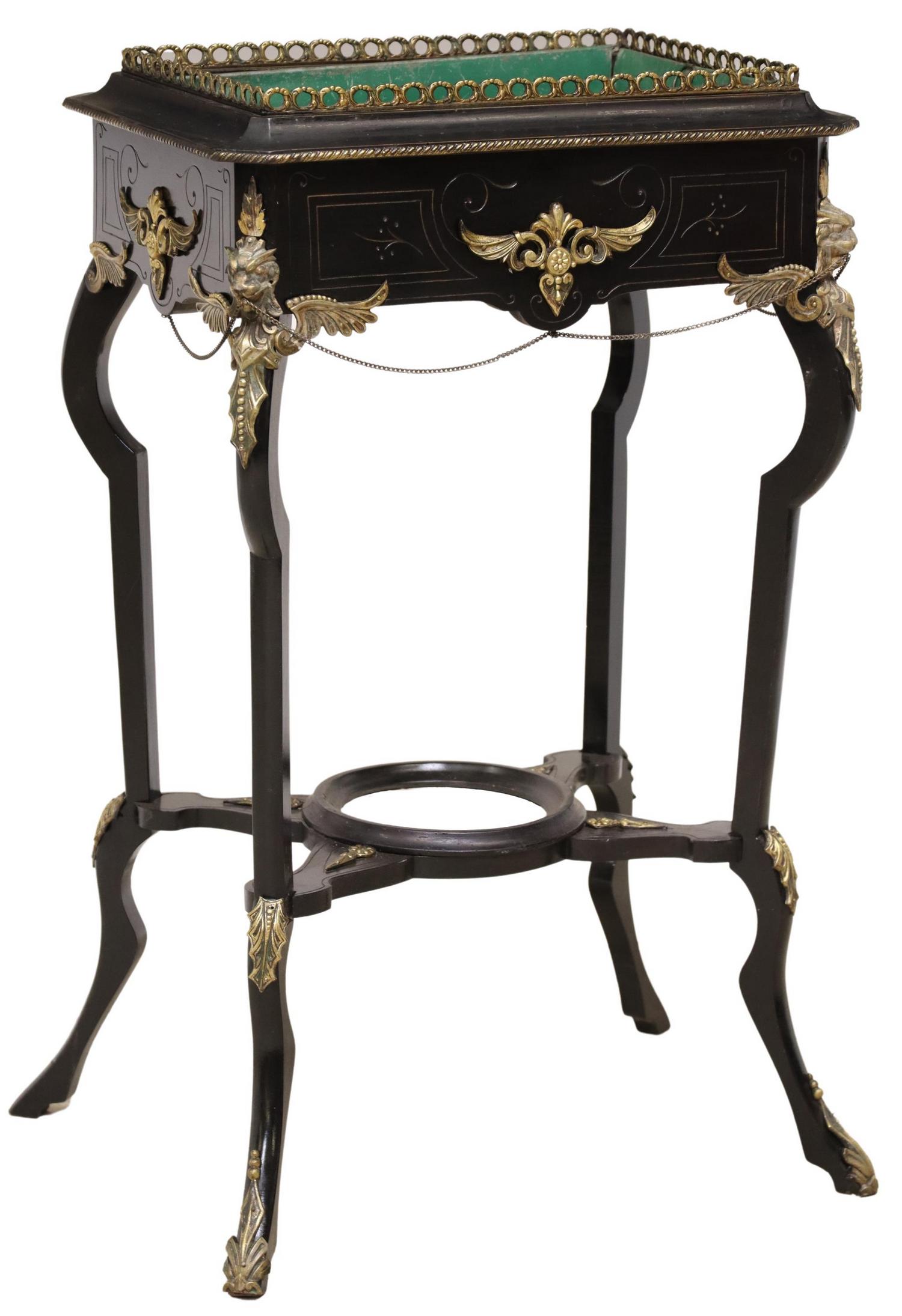 FRENCH NAPOLEON III PERIOD EBONIZED JARDINIERE (1 of 5)