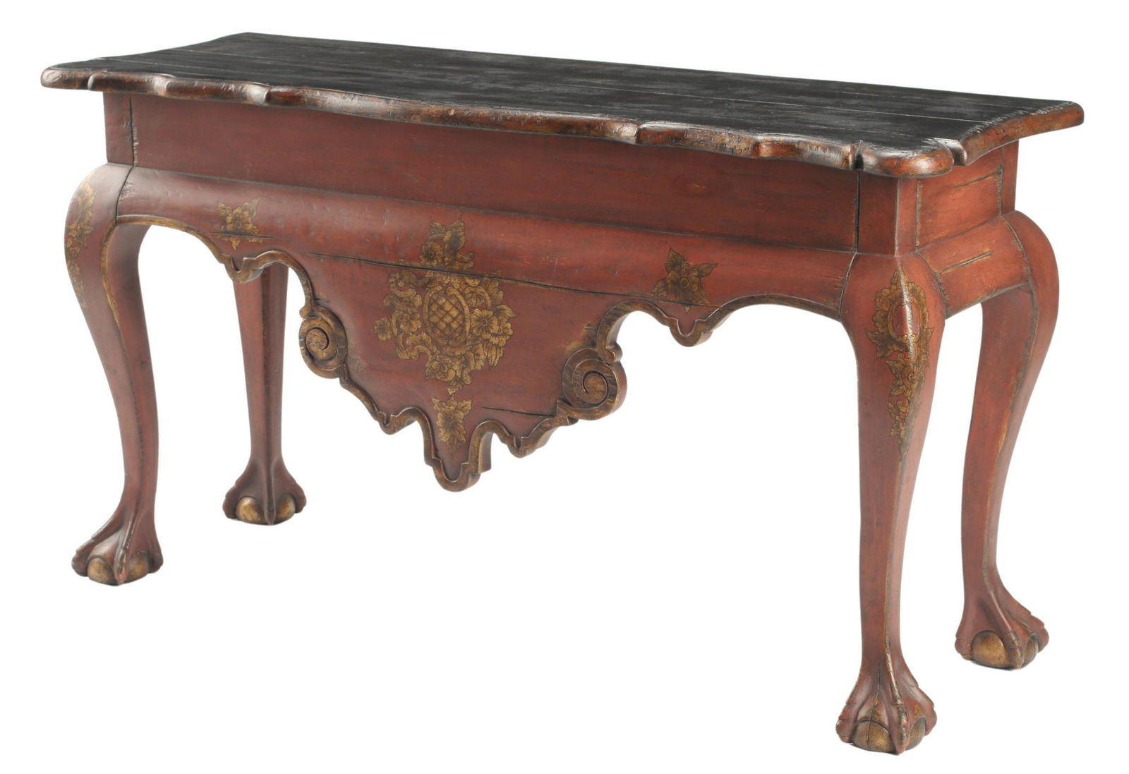 PAINTED & PARCEL GILT CLAW-AND-BALL CONSOLE TABLE (1 of 4)