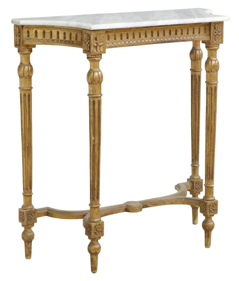 FRENCH LOUIS XVI STYLE MARBLE-TOP CONSOLE TABLE (1 of 4)