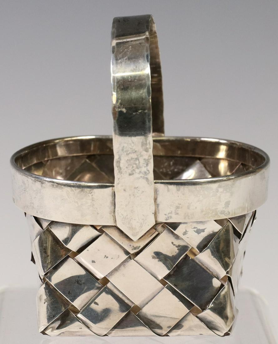 CARTIER STERLING SILVER MINIATURE WOVEN BASKET (1 of 5)