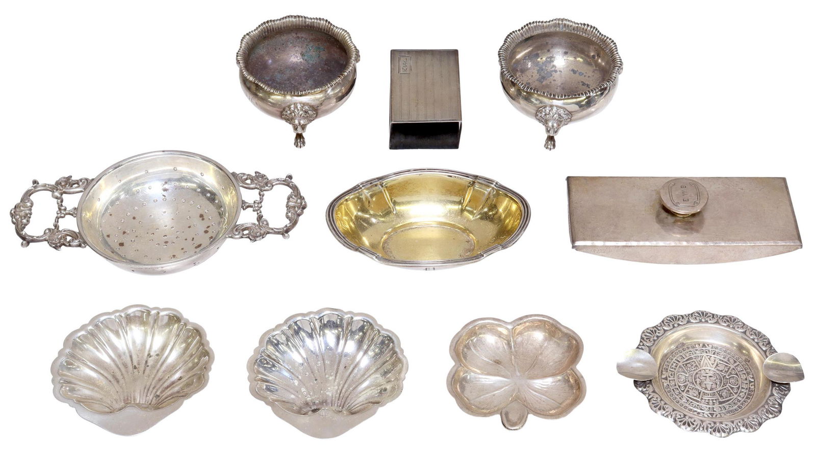 (10) STERLING & COIN TABLE ARTICLES, 10.81 OZT (1 of 8)