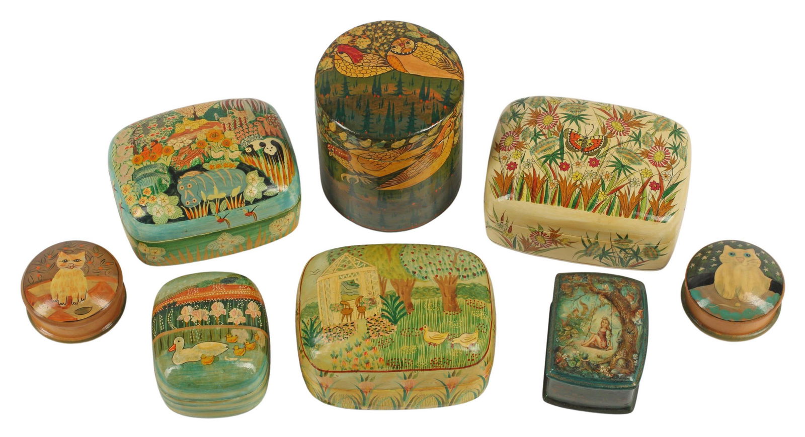 (8) DECORATIVE LACQUERED TABLE BOXES (1 of 4)