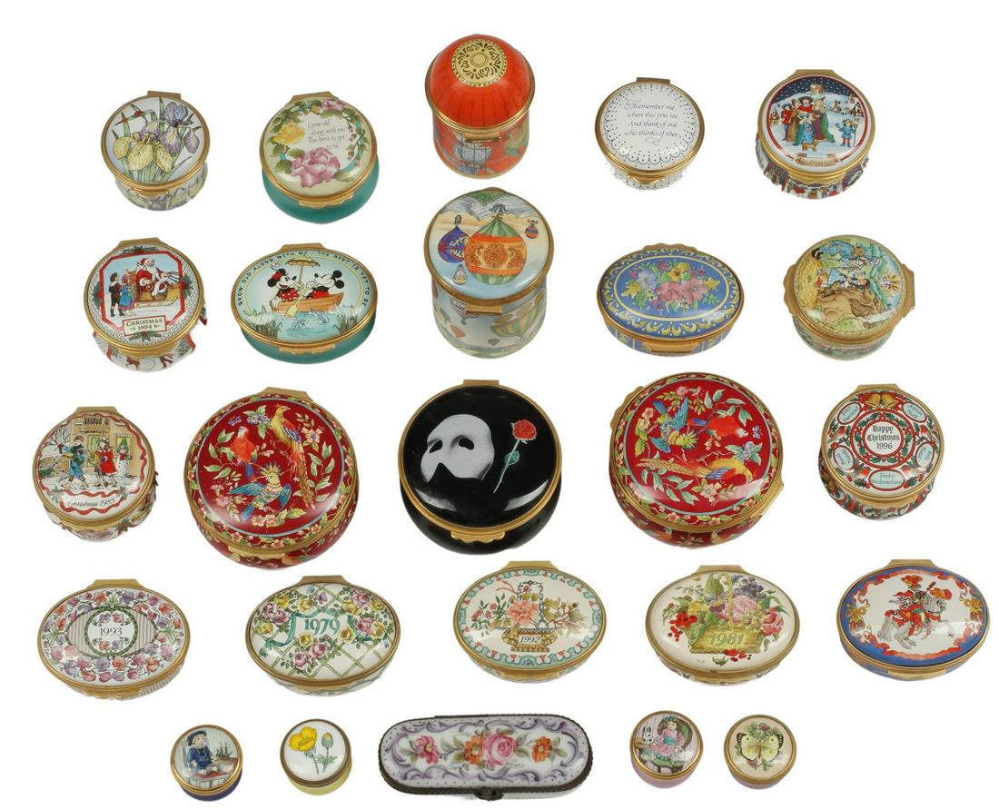(25) COLLECTION OF ENAMELED TRINKET OR PILL BOXES (1 of 5)