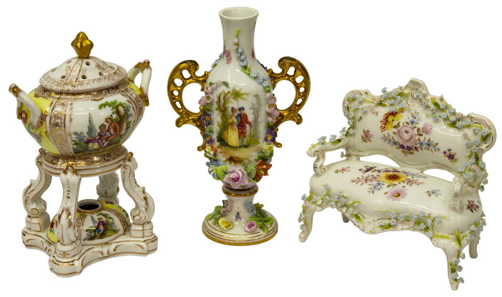 (3) GERMAN PORCELAIN MINIATURES, CARL THIEME (1 of 3)