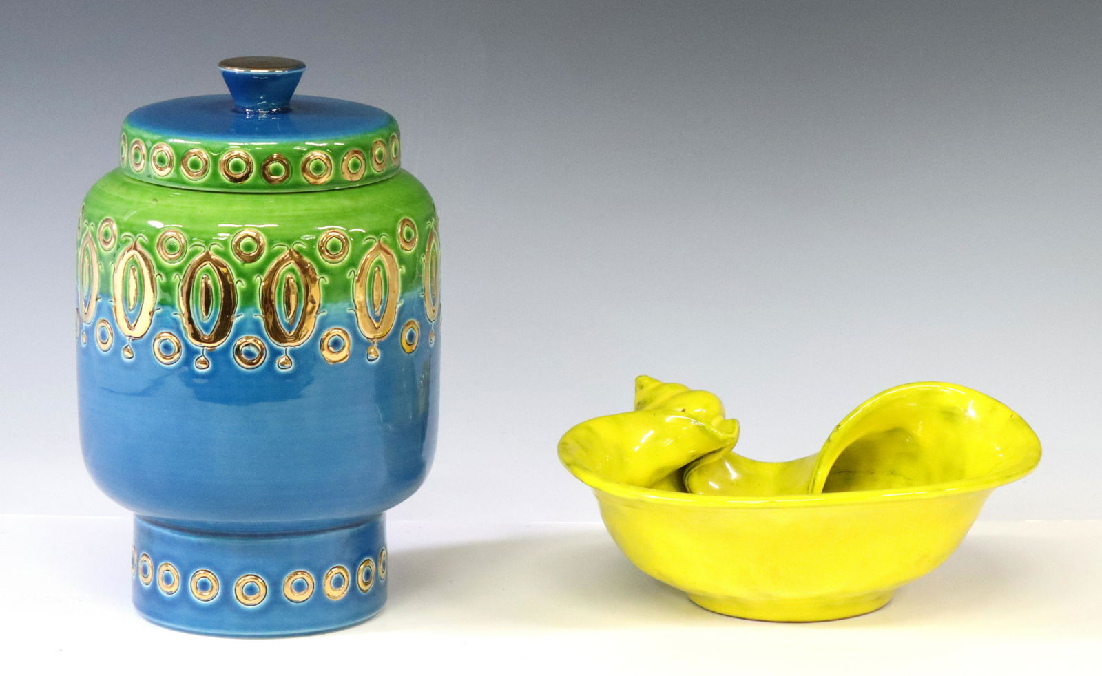(2) ITALIAN MID-CENTURY MODERN POTTERY JAR & BOWL (1 of 6)