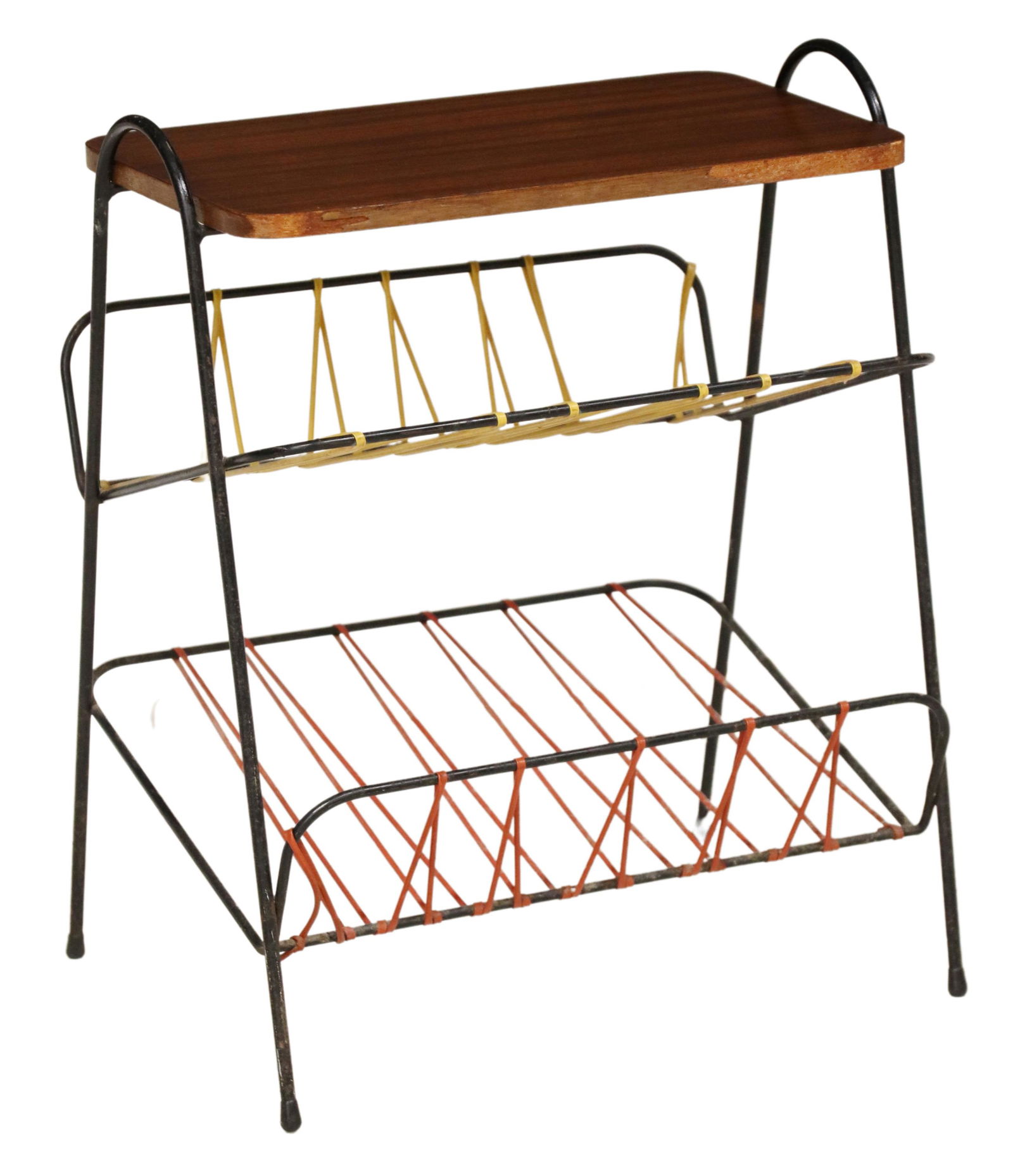MID-CENTURY MODERN STEEL MAGAZINE RACK (1 of 4)