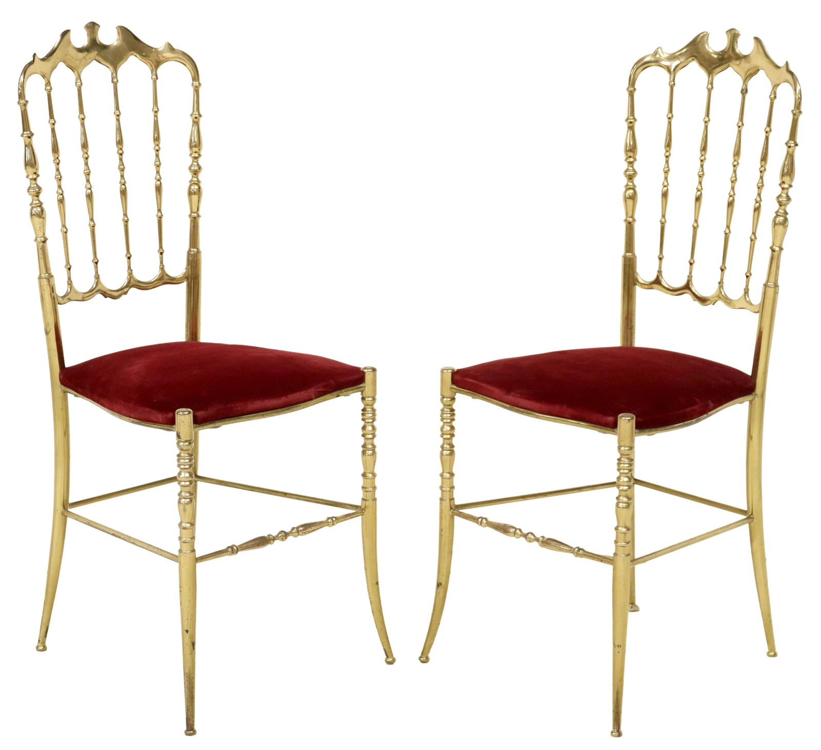 (2) ITALIAN CHIAVARI STYLE BRASS SIDE CHAIRS (1 of 3)