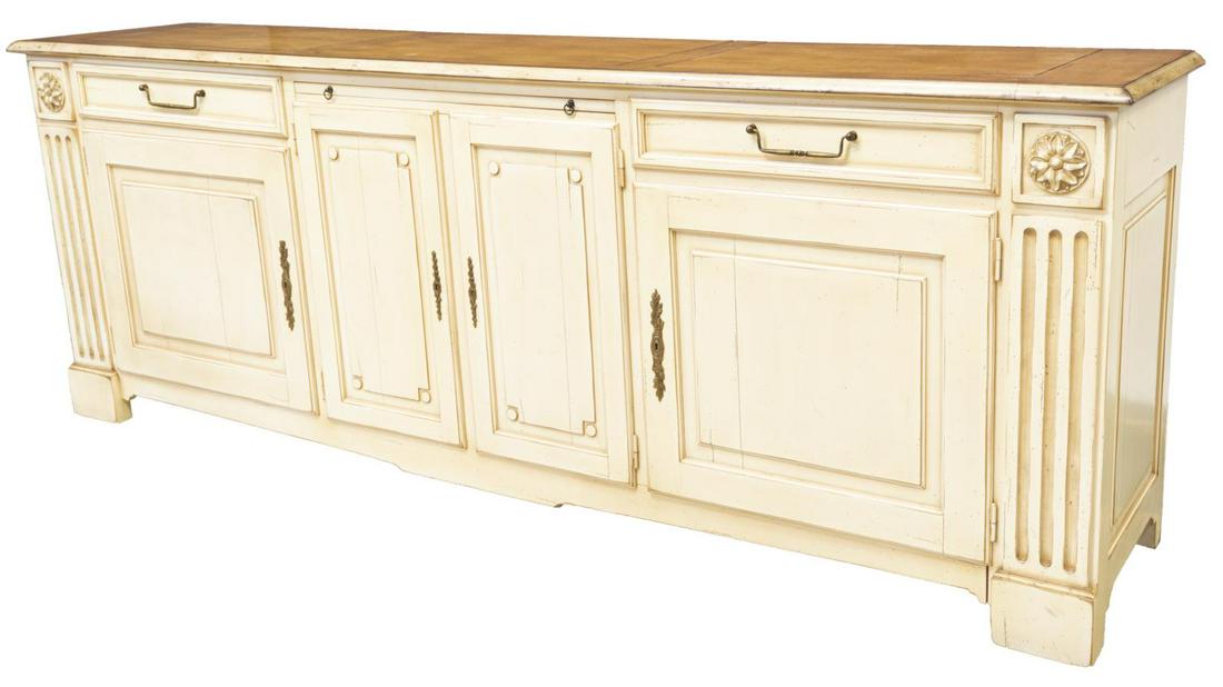 FRENCH RUSTIC PAINTED FRUITWOOD SIDEBOARD (1 of 7)