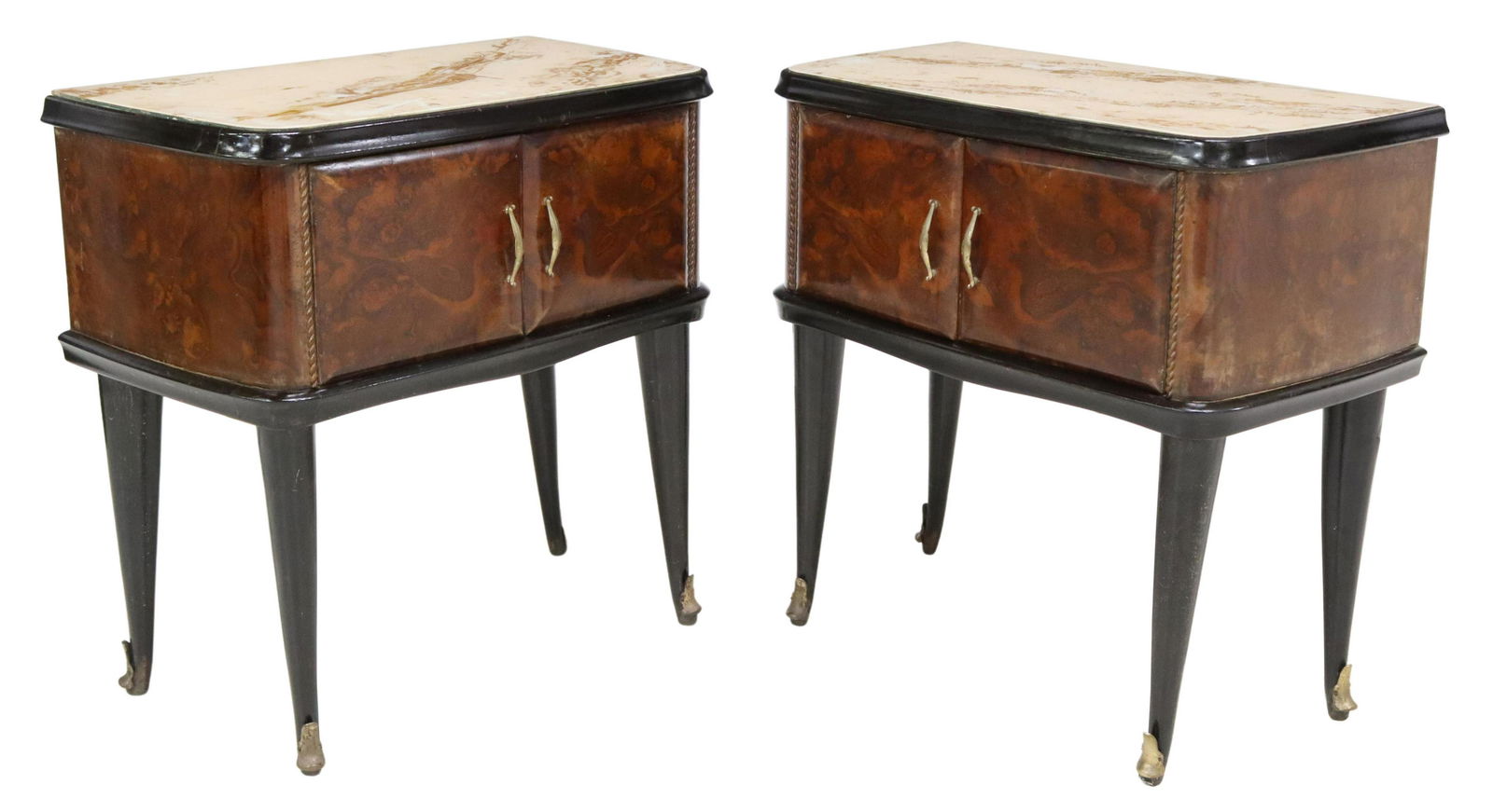 2) ITALIAN MID-CENTURY MODERN BURLWOOD NIGHTSTANDS (1 of 5)