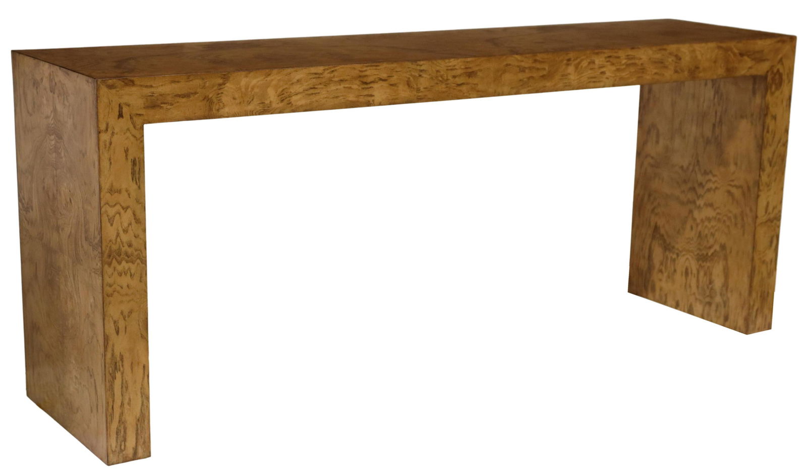 CONTEMPORARY BURLED ASH CONSOLE TABLE, 72"L (1 of 4)