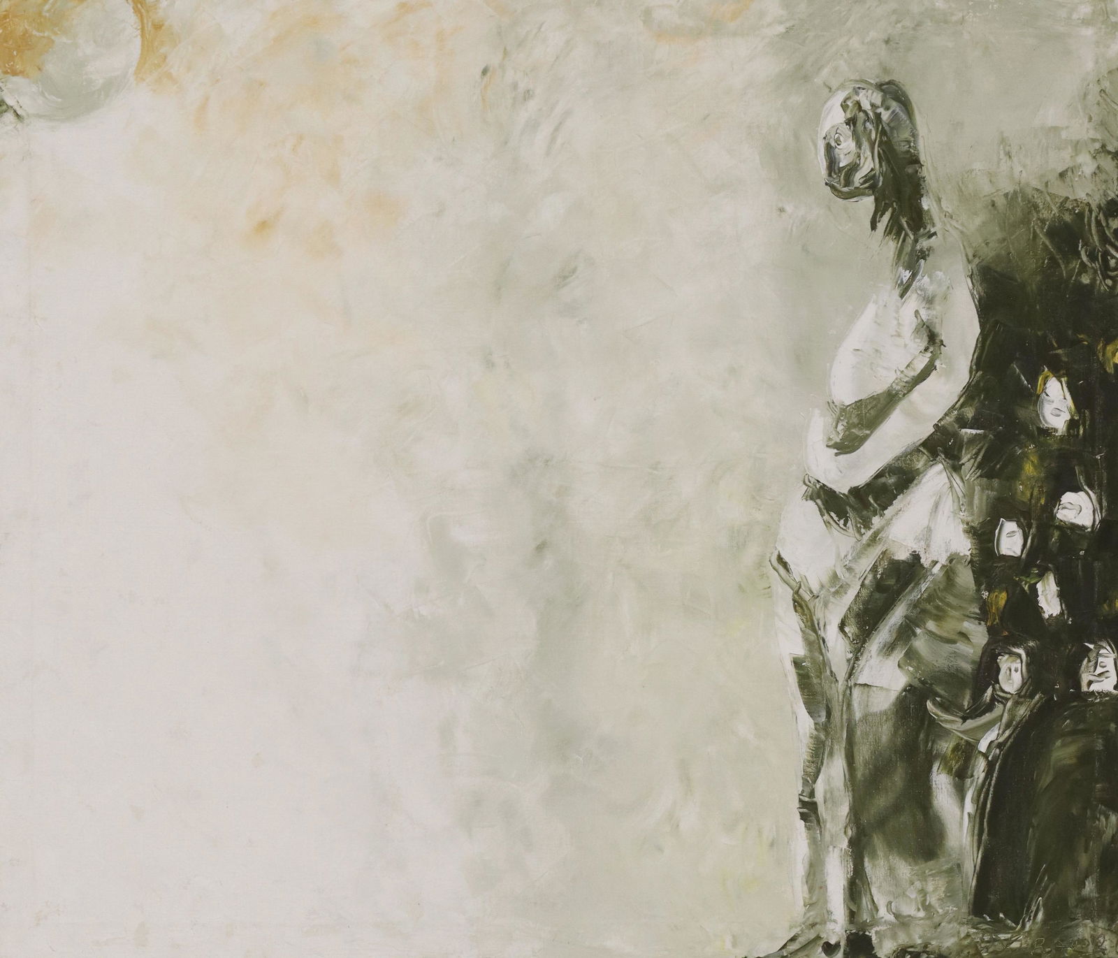 SIGNED BRAVOS ABSTRACT OIL PAINTING, 'DESOLACION' (1 of 4)