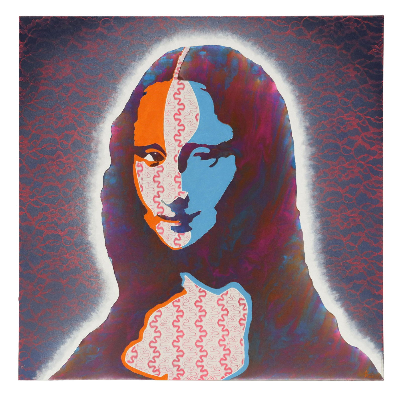 CONTEMPORARY MIXED MEDIA ON CANVAS MONA LISA (1 of 3)