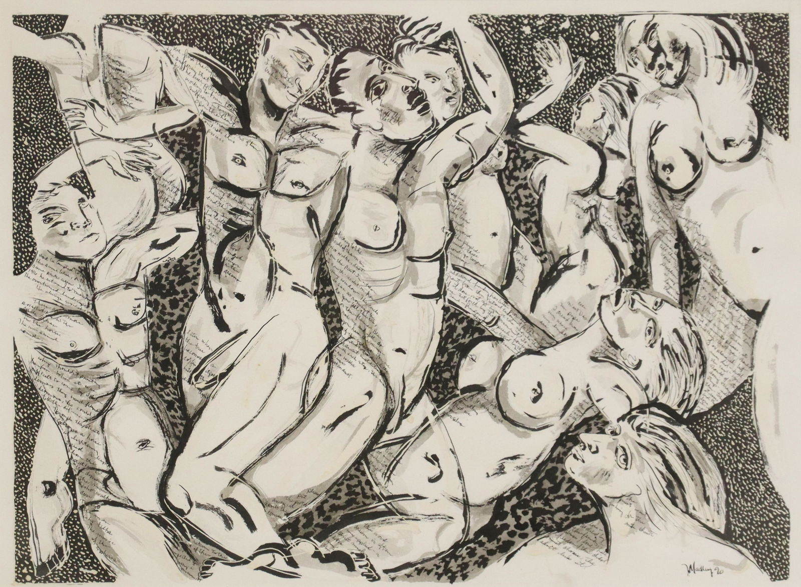 PATRICK WADLEY (ATX 1950-1992) ETCHING FIGURES (1 of 4)