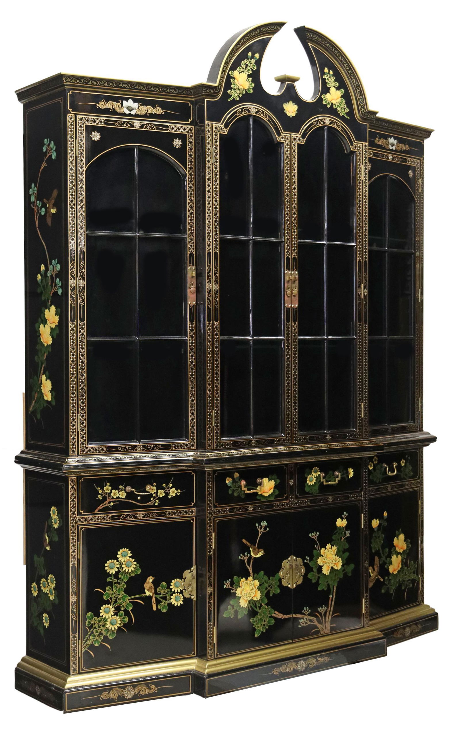 CHINOISERIE PARCEL GILT BREAKFRONT BOOKCASE (1 of 6)