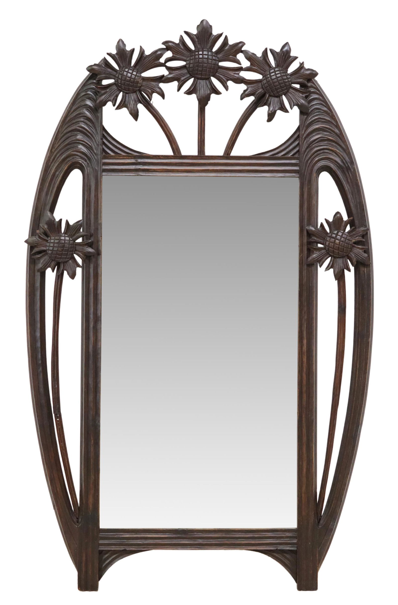 ART NOUVEAU SUNFLOWER BEVELED MIRROR (1 of 3)