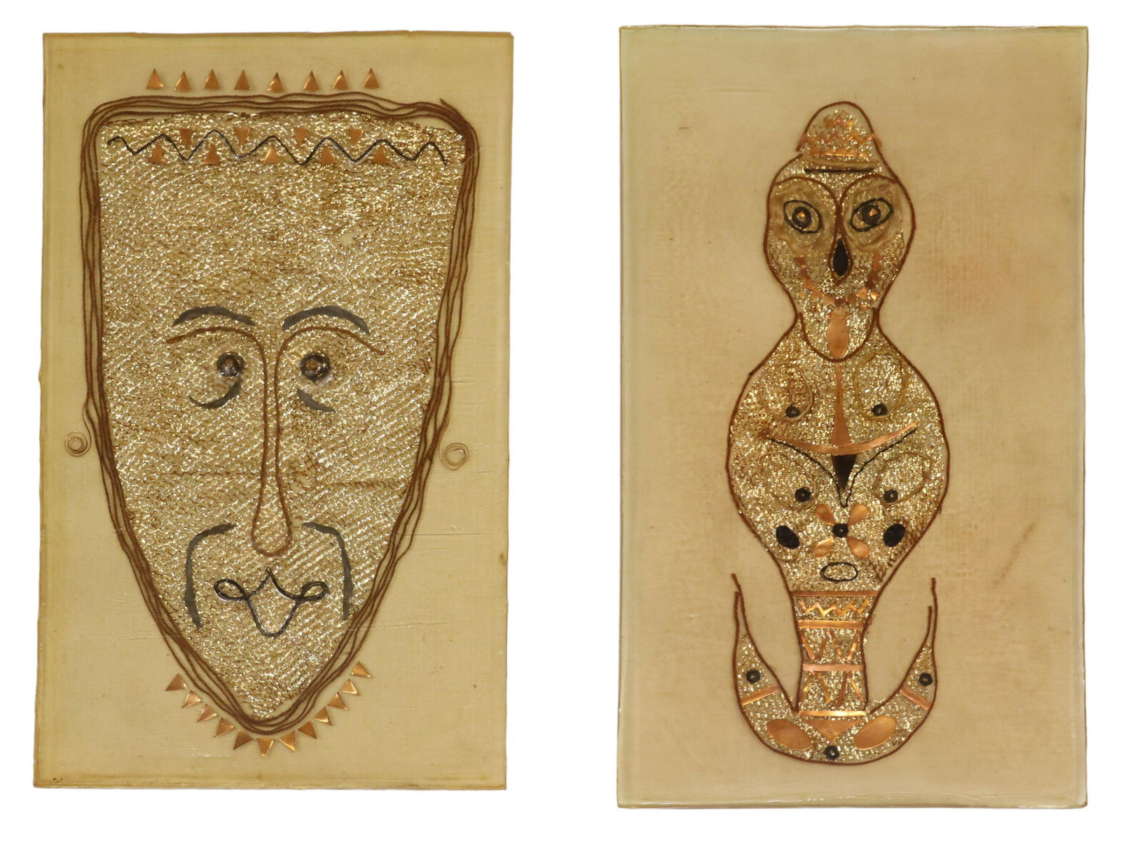 (2) MID-CENTURY MODERN ARCHITECTURAL RESIN PANELS (1 of 3)