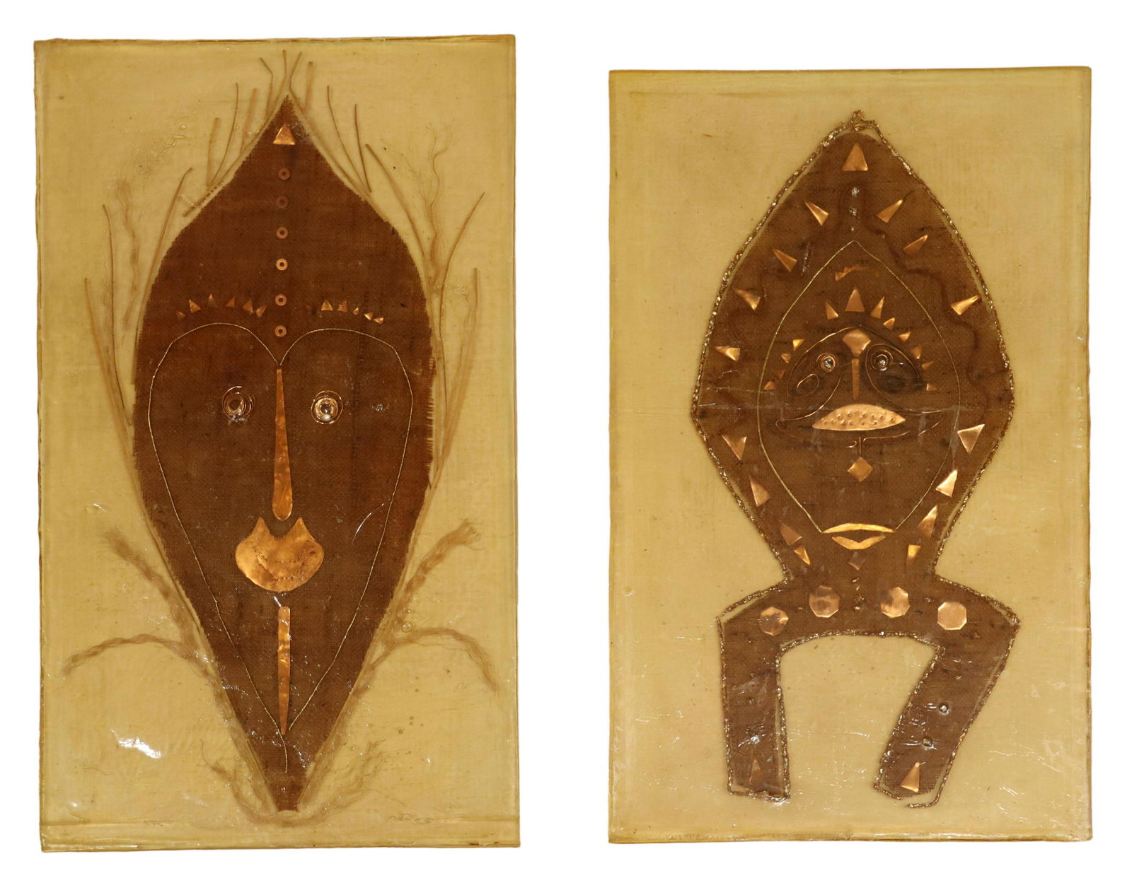 (2) MID-CENTURY MODERN ARCHITECTURAL RESIN PANELS (1 of 3)