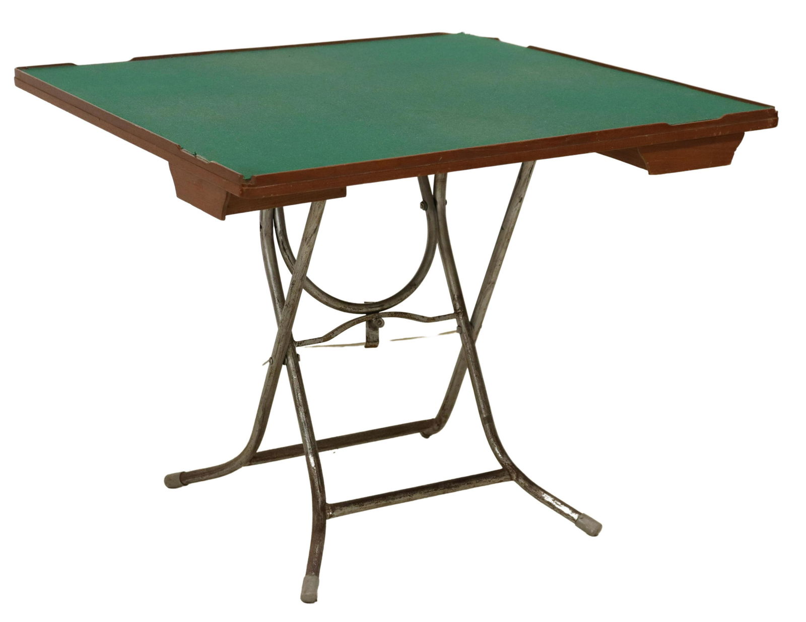 VINTAGE FABRIC-LINED FOLDING CARD TABLE (1 of 5)