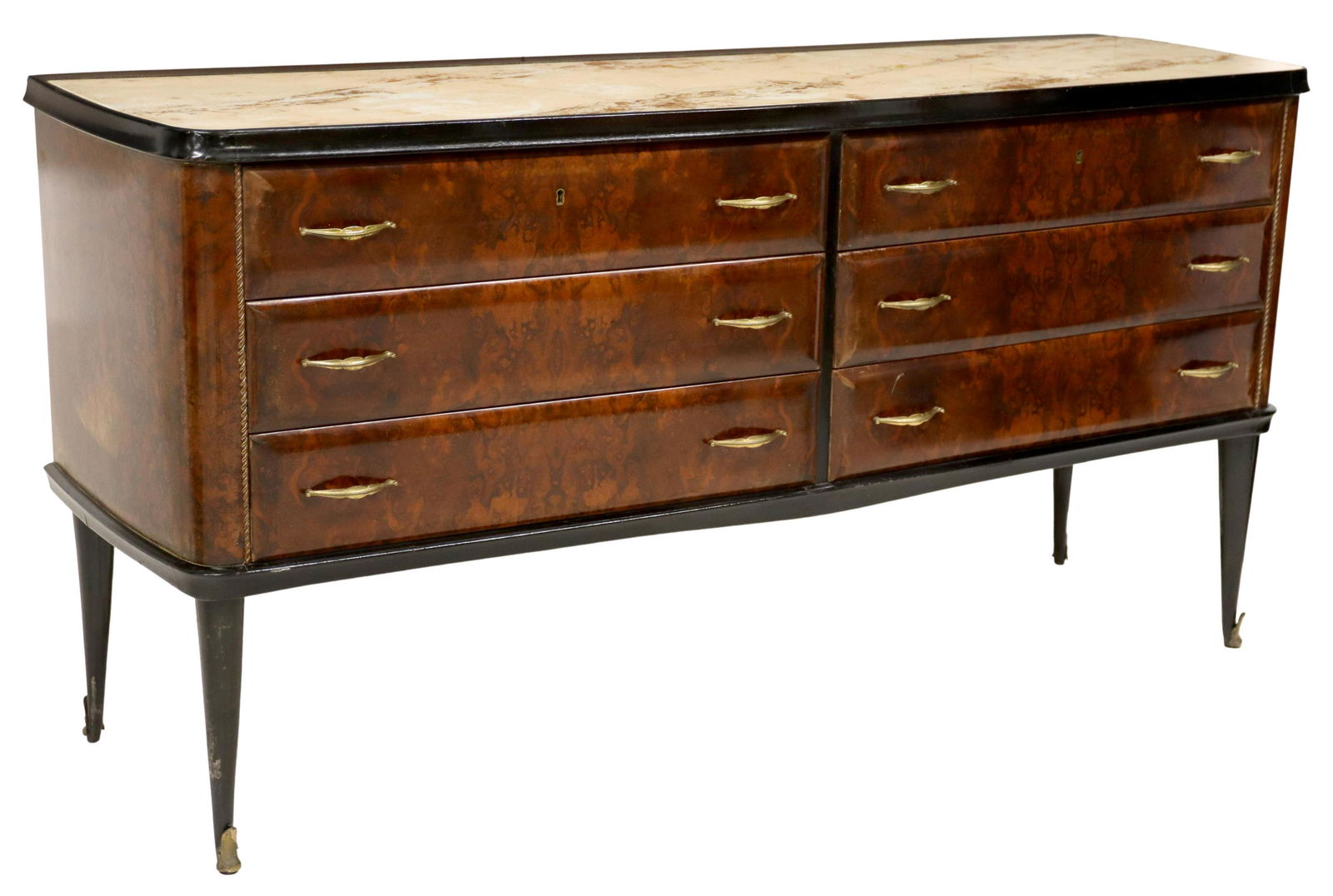 ITALIAN MID-CENTURY MODERN BURLWOOD COMMODE (1 of 5)