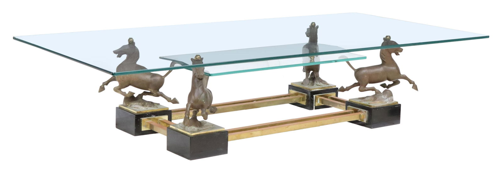 MAISON CHARLES (ATTR.) BRONZE HORSE COFFEE TABLE (1 of 4)