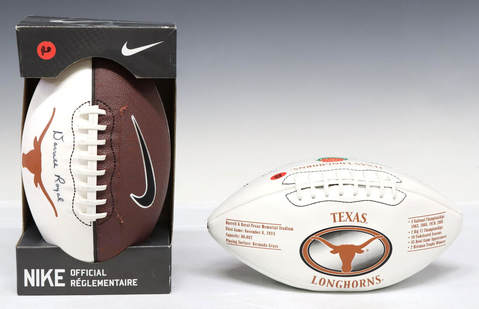 (2) DARRELL ROYAL SIGNED FOOTBALL & 2005 CHAMPS (1 of 6)