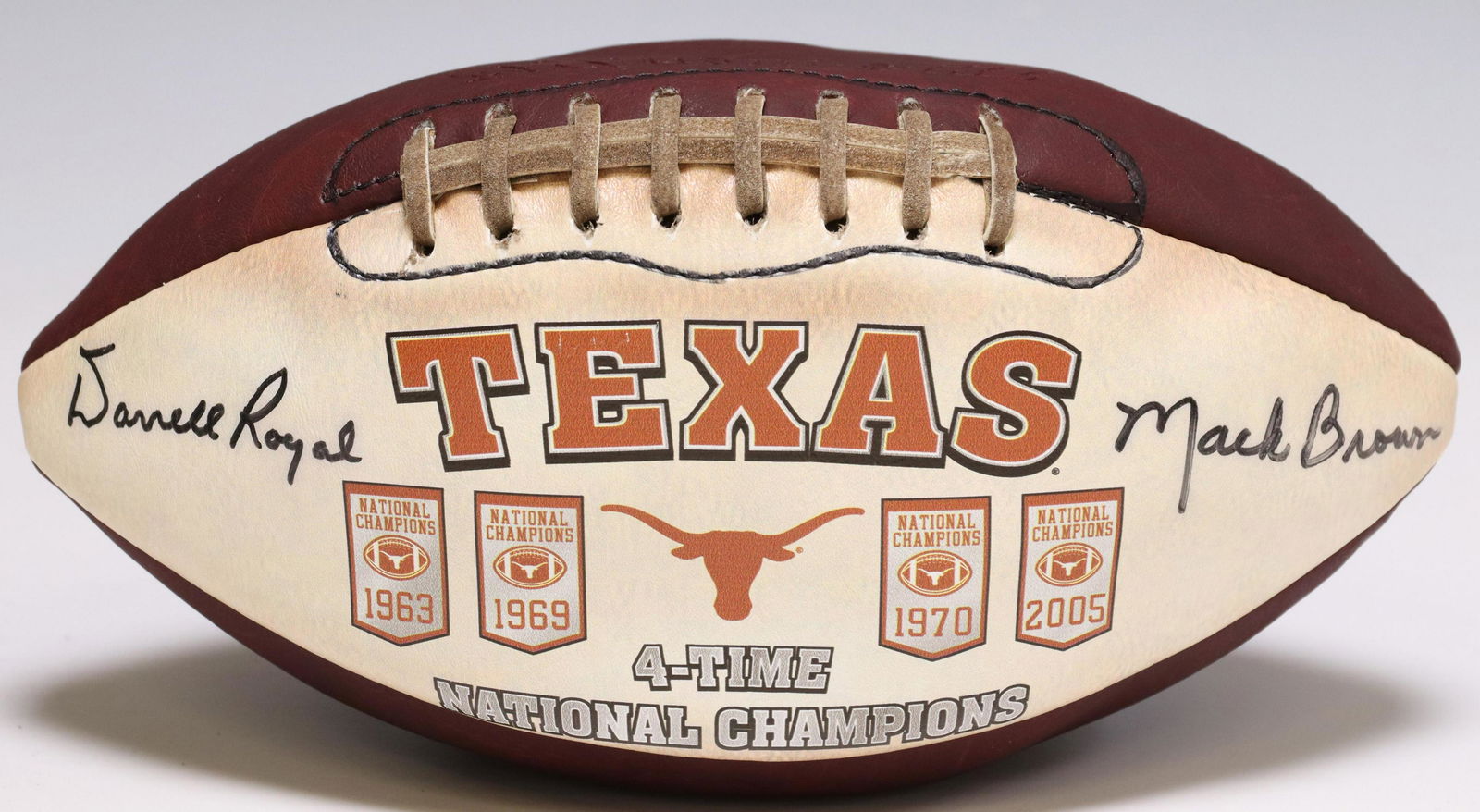 U OF TEXAS SIGNED DARREL ROYAL & MACK BROWN BALL (1 of 6)
