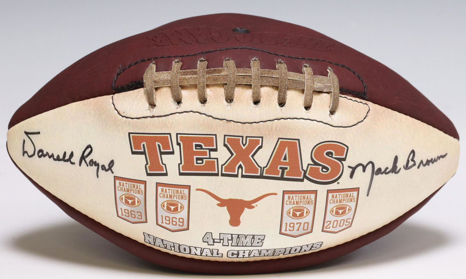 U OF TEXAS SIGNED DARREL ROYAL & MACK BROWN BALL (1 of 6)