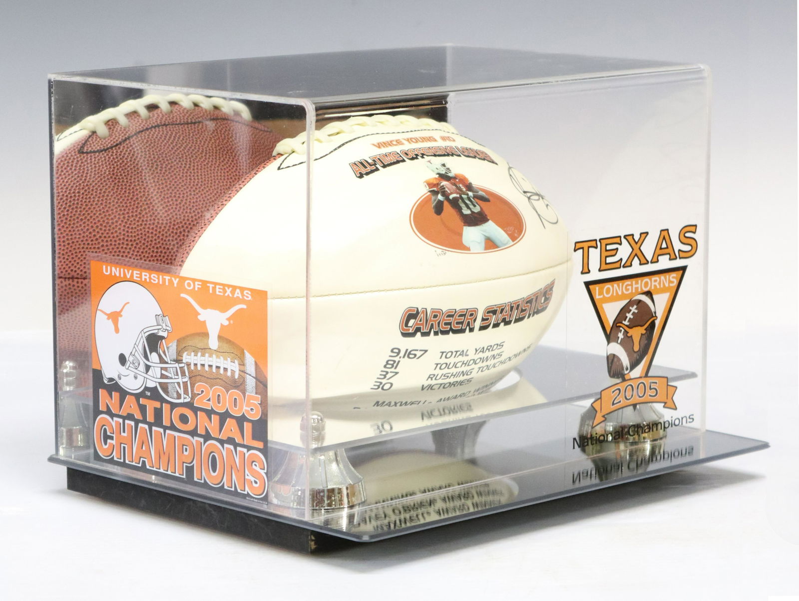 CASED SIGNED VINCE YOUNG FOOTBALL OFFENSIVE LEADER (1 of 7)