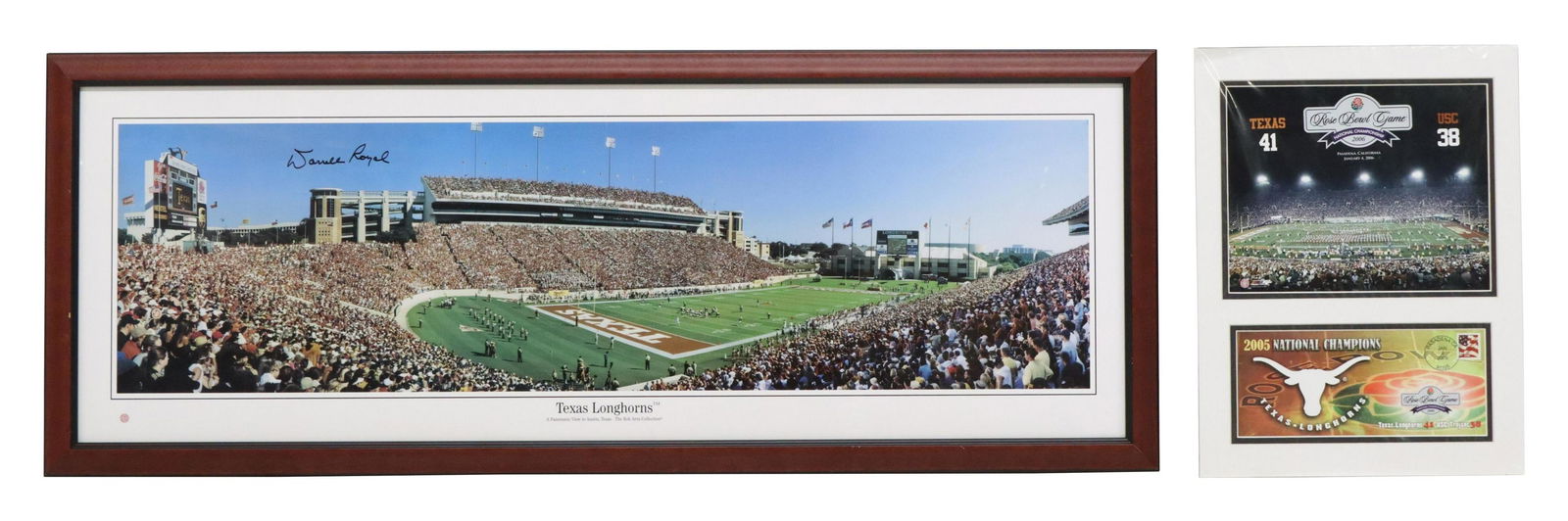 (2) U OF TEXAS DARREL ROYAL SIGNED PHOTO & ROSE B. (1 of 8)